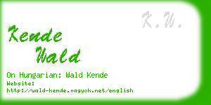 kende wald business card
